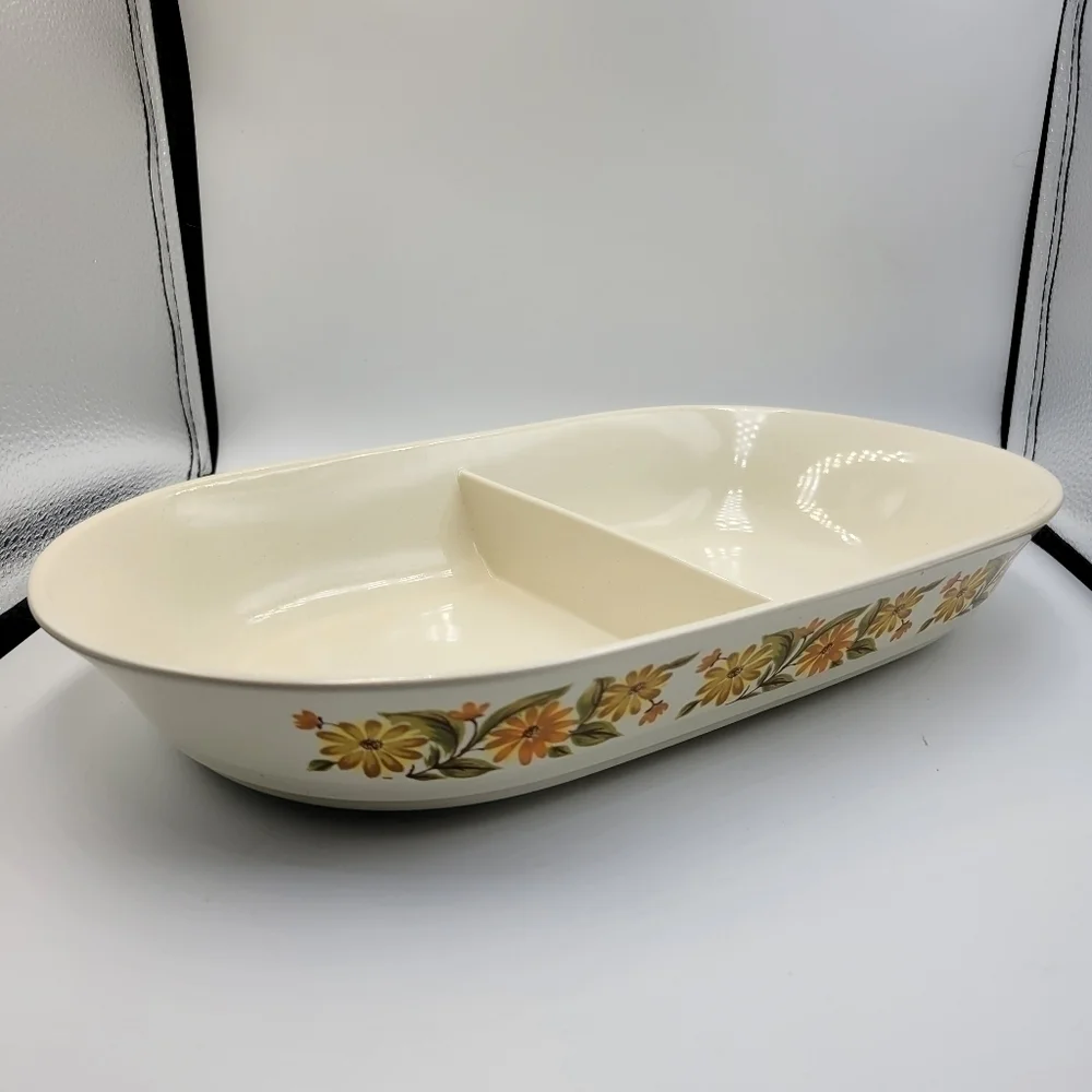 Vintage Capri Serve ‘N Store Bakeware Divided Stoneware Dish